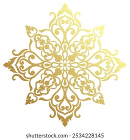 Flor de gradiente de oro mandala flores Abstractas para decorar tarjetas de felicitación de año nuevo