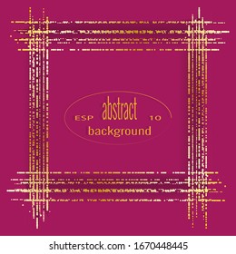 Golden gradient frame on dark burgundy background. Isolated vector illustration with shadow on plane. For design of posters, paintings, fabrics, web design, magazines, invitations, cards, advertising.