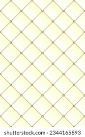 Golden and gradient geometric grid pattern. Creativity in rhombus, circle and seamless, luxury