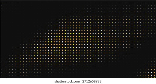 Golden gradient halftone background. Shining comic glitter texture. Pop up dotted sparkles pattern wallpaper. Retro design template for banner, flyer, poster, presentation. Vector illustration 