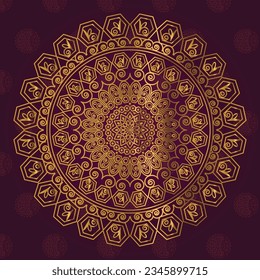 Golden Gradient Luxury Floral Mandala Design