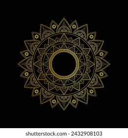 Golden gradient mandala design for luxury business card
