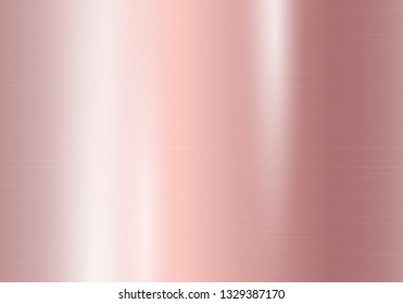 Golden gradient with pink gold texture. Vector illustration with metal texture
