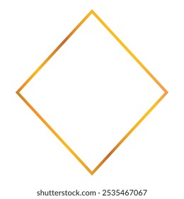 Golden gradient rhombus frame is standing out on a white background