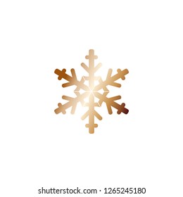 Golden gradient snowflake icon. Eps 10 vector.