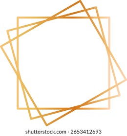 Marco cuadrado de gradiente dorado que forma un borde elegante con líneas superpuestas, creando un elemento sofisticado y decorativo para varios propósitos de diseño