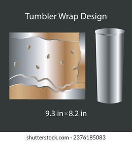 Golden Gradient Tumbler Wrap Graphic, Luxury Tumbler Wrap Design Vector.