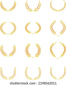 
golden gradient wheat ears olive branch pattern decoration