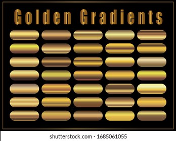 Golden gradients set, rich metal simple background, luxury cover design