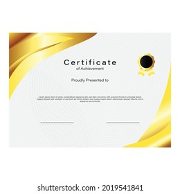 Golden graduation certificate template design document