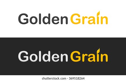 Golden Grain - Vector logotype isolated on white and black background