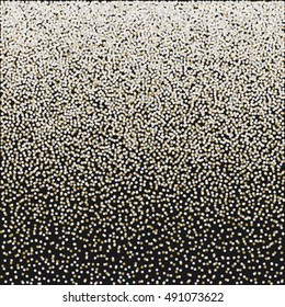 Golden grainy dotwork gradient texture. Retro halftone stippled background.