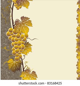 golden grape on brown frame