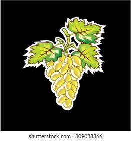 Golden Grapes Vector Art