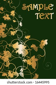 Golden grapevine background vector illustration
