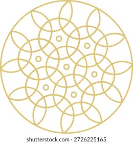 Goldene Grafiken Mandala Kunst für mehrere Nutzung