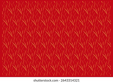 Golden grass design on an elegant velvet red background.