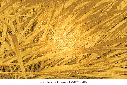 La hierba dorada. Brillante. Textura. Mosaico.
