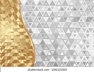 golden and gray abstract background with geometric pattern