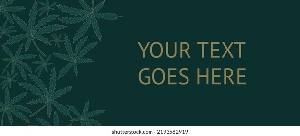 Golden and green background vector of nature. Floral pattern, a plant with golden leaves. Vector illustration.