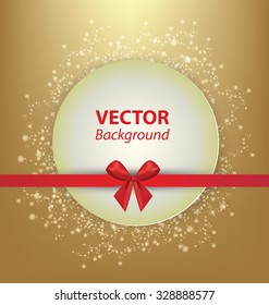 Golden greeting card template. Vector illustration.