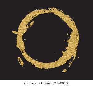 Golden grunge circles.Vector gold round shapes.