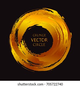 Golden grunge circle.Vector grunge banner.