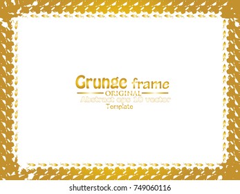 Golden Grunge Frame. Vector Illustration.

