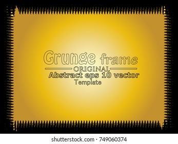 Golden Grunge Frame. Vector Illustration.
