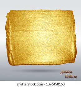 Golden grunge texture. Vector  brush stroke. A high resolution. A brilliant festive pattern. Light background.