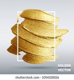 Golden grunge texture. Vector  brushstroke. A brilliant festive pattern. Light background.