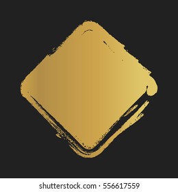 Golden Grunge vintage painted square shapes. Vector illustration