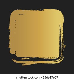 Golden Grunge vintage painted square shapes. Vector illustration