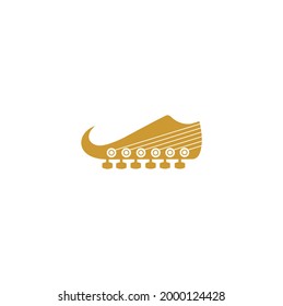 The Golden Guitar Head Looks Like Aladdin's Shoes Icon Logo Design