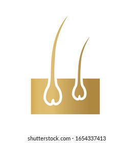 golden hair follicle icon- vector illustration
