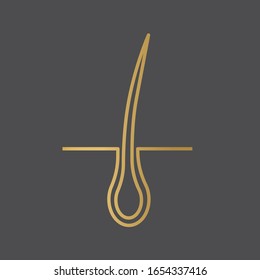 golden hair follicle icon- vector illustration