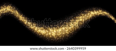Golden halftone background, abstract glittering dots backdrop, disco texture design, shiny confetti banner.