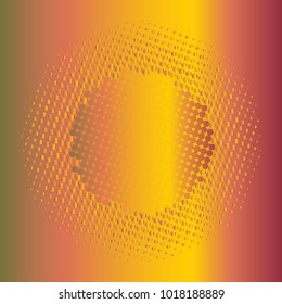 Golden halftone circles, dots pattern, vector, grunge. Comic texture background. Monochrome half-tone. Circle halftone Dots,  gold and pink geometric gradient for pop art designs.