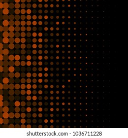 Golden halftone circles, dots pattern, vector, grunge. Comic texture background. Monochrome half-tone. Circle halftone Dots, White and black geometric gradient for pop art designs.