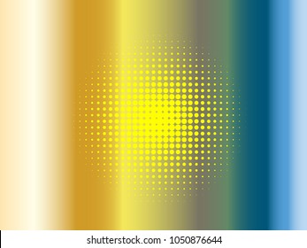 Golden halftone circles, dots pattern, vector, grunge. Rainbow comic texture background. Monochrome half-tone. Circle halftone Dots, gold and colorful geometric gradient for pop art designs.