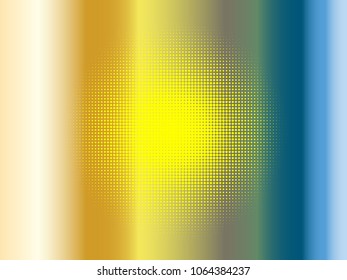 Golden halftone circles, dots pattern, vector, grunge. Rainbow comic texture background. Monochrome half-tone. Circle halftone Dots, gold and colorful geometric gradient for pop art designs.