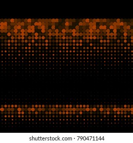 Golden halftone circles, dots pattern, vector, grunge. Comic texture background. Monochrome half-tone. Circle halftone Dots, White and black geometric gradient for pop art designs.