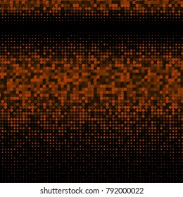 Golden halftone circles, dots pattern, vector, grunge. Comic texture background. Monochrome half-tone. Circle halftone Dots, White and black geometric gradient for pop art designs.