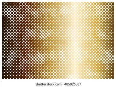 Golden Halftone dots texture background - abstract halftone stock vector template 
