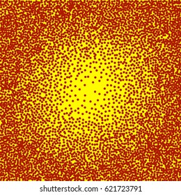 Golden Halftone dots. Yellow dots on gold background. 