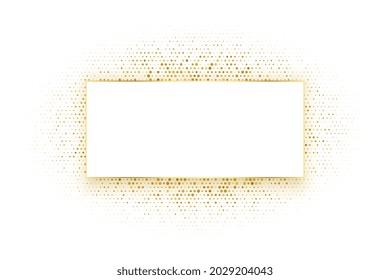 Golden Halftone Rectangle Frame Background