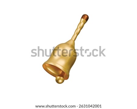 golden hand bell icon 3d illustration render