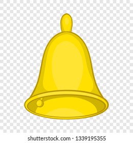 Golden hand bell icon in cartoon style on a background for any web design 