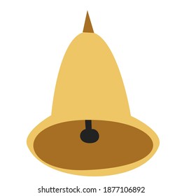 Golden hand bell icon vector image