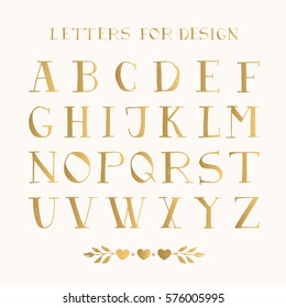 Golden hand drawn serif font.